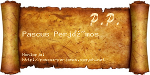 Pascus Perjámos névjegykártya